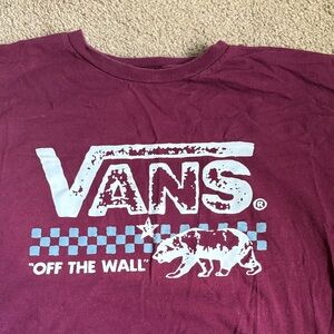 Vans Burgundy Tee with Bear Graphic